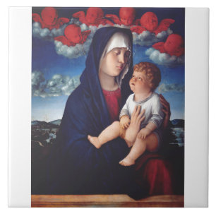 Virgin Mary and Child Classic Religious Art Tile