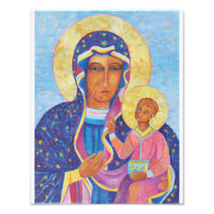 Virgin Mary and Child Jesus Black Madonna Mary Photo Print