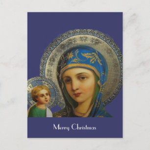 Virgin Mary and Child Jesus Holiday Postcard