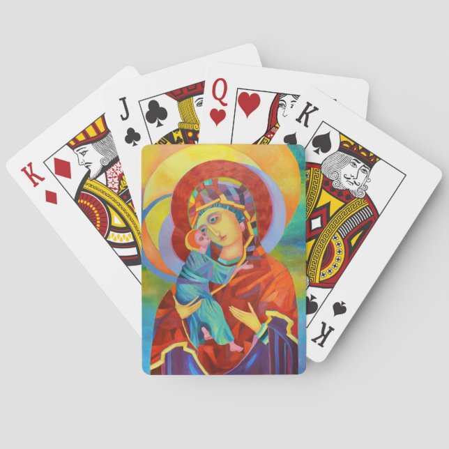 Virgin Mary and Child Our Lady Playing Cards (Back)