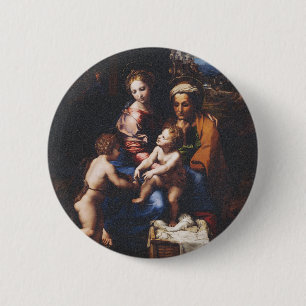 Virgin Mary and Child with John the Baptist 6 Cm Round Badge