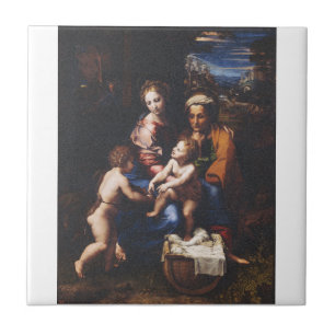 Virgin Mary and Child with John the Baptist Tile