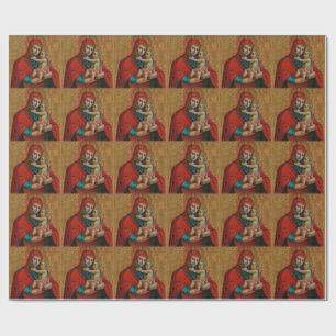 Virgin Mary and Jesus Child by Jan Rombauer Wrapping Paper