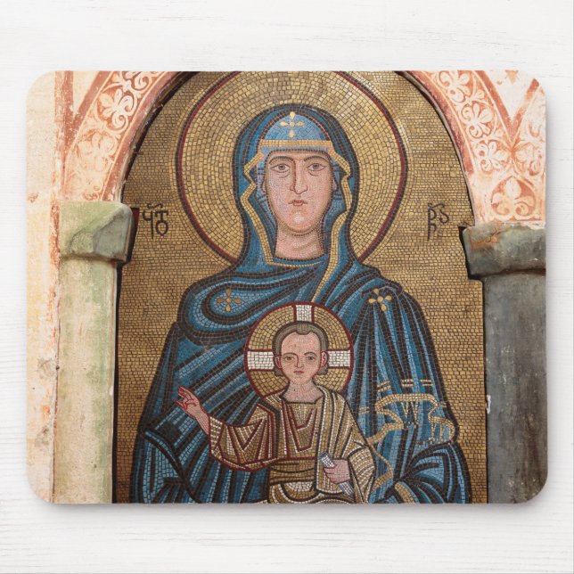 Virgin Mary And Jesus Mosaic Mouse Mat (Front)