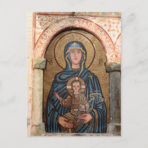 Virgin Mary And Jesus Mosaic Postcard