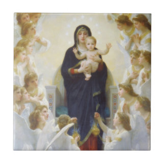 Virgin Mary and Jesus with angels Tile