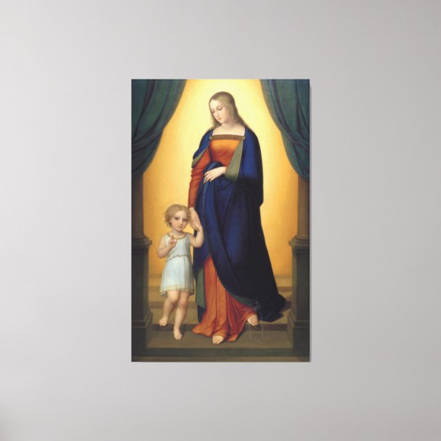 Virgin Mary and the Infant Jesus Religious Canvas Print (Front)