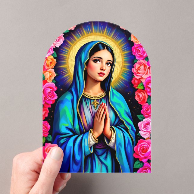 Virgin Mary as Our Lady of Guadalupe Baptism Acrylic Invitations (Insitu (Handheld))