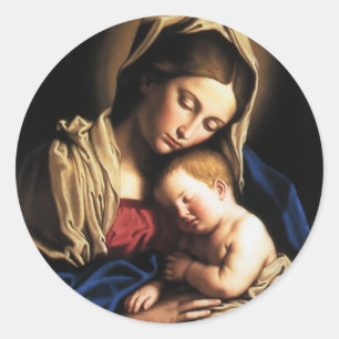 Virgin Mary Assumption Classic Round Sticker