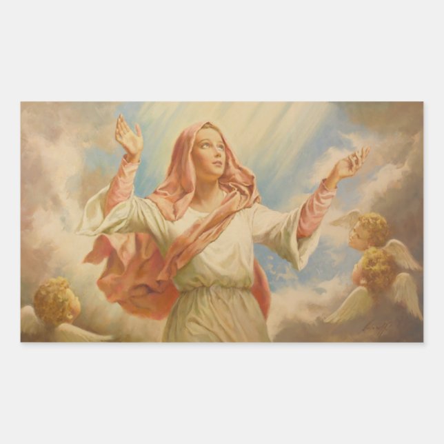 Virgin Mary Assumption Rectangular Sticker (Front)