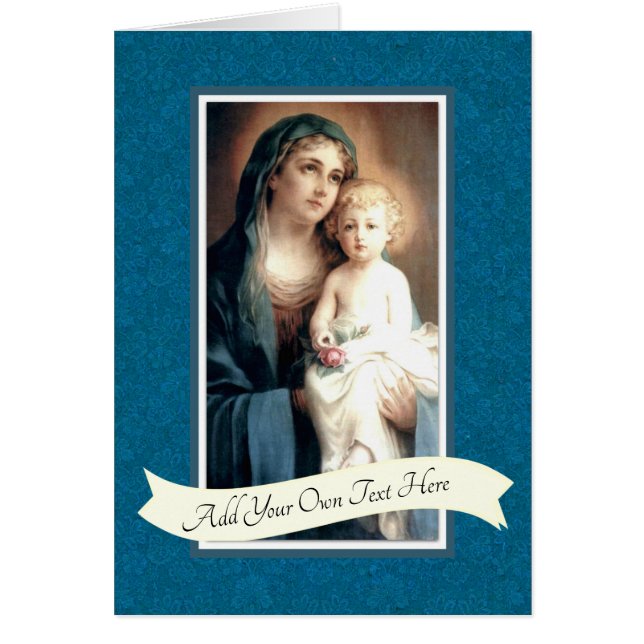 Virgin Mary Baby Jesus Pink Rose (Front)