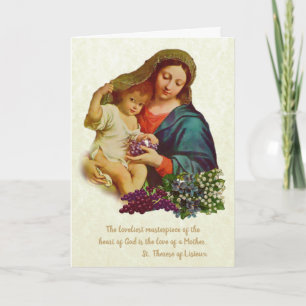 Virgin Mary Baby Jesus Religious Mothers Quote Card