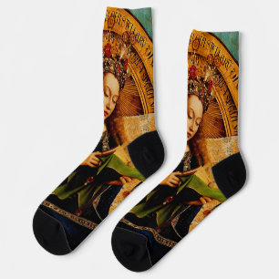Virgin Mary by Jan van Eyck Socks