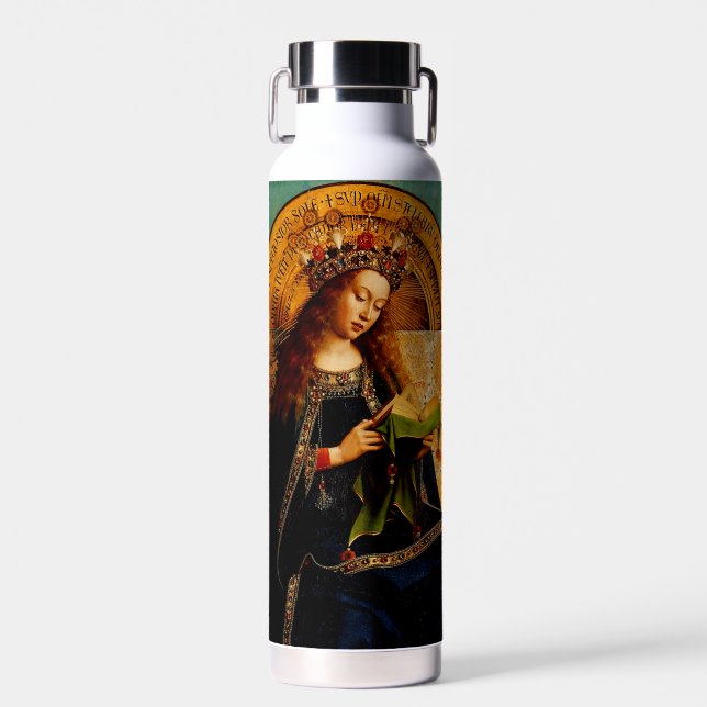 Virgin Mary by Jan van Eyck Water Bottle (Front)