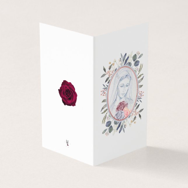 Virgin Mary Catholic Condolence Thank You Cards (Outside)