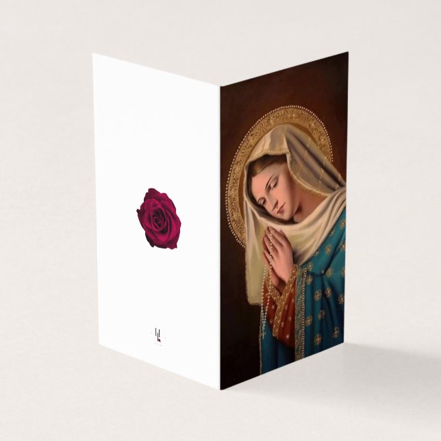 Virgin Mary Catholic Condolence Thank You Cards (Outside)