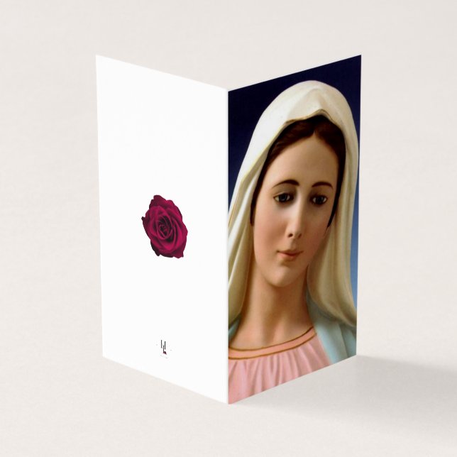 Virgin Mary Catholic Condolence Thank You Cards (Outside)