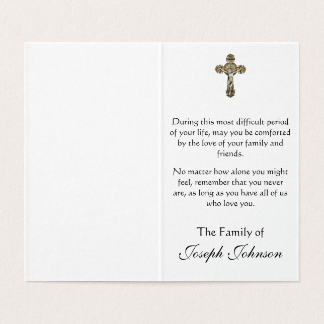 Virgin Mary Catholic Condolence Thank You Cards (Inside Unfolded)