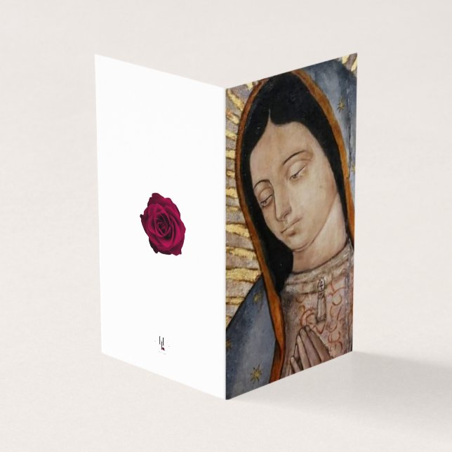 Virgin Mary Catholic Condolence Thank You Cards (Outside)