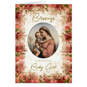 Virgin Mary Catholic Congratulations New Baby Card