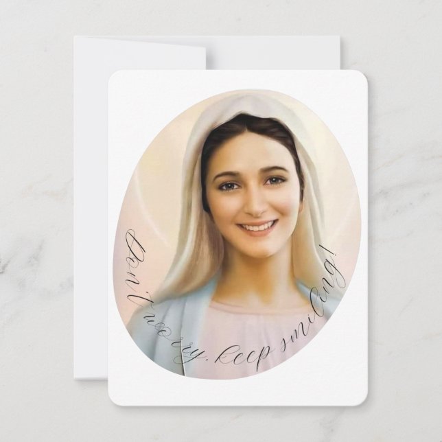 Virgin Mary Catholic Funeral Memorial Holy Card (Front)