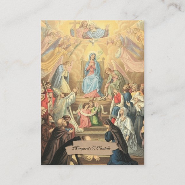 Virgin Mary Catholic Funeral Memorial Holy Card - (Front)