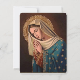 Virgin Mary Catholic Funeral Memorial Holy Card