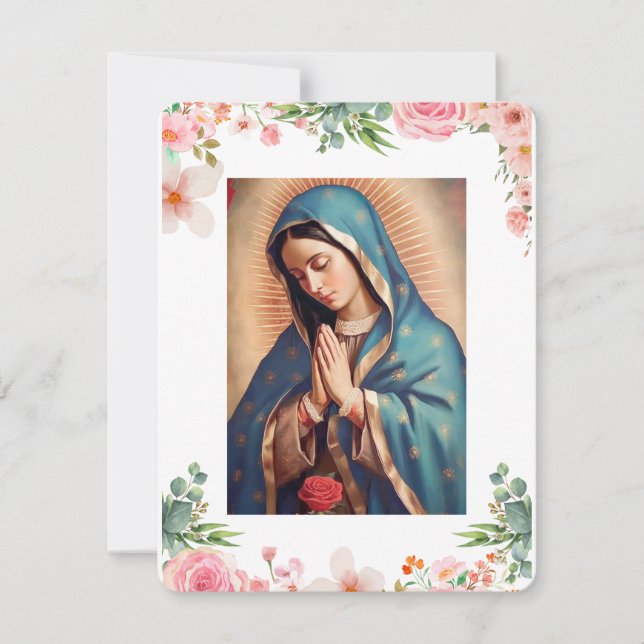 Virgin Mary Catholic Funeral Memorial Holy Card (Front)