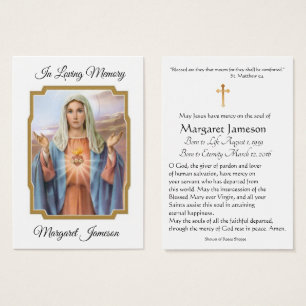 Virgin Mary Catholic Funeral Memorial Holy Card -