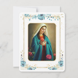Virgin Mary Catholic Funeral Memorial Holy Card