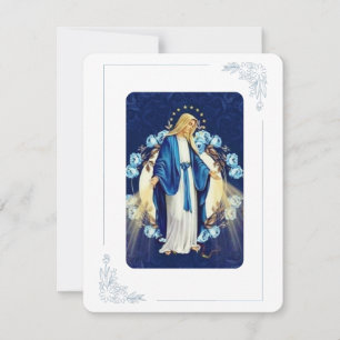 Virgin Mary Catholic Funeral Memorial Holy Card