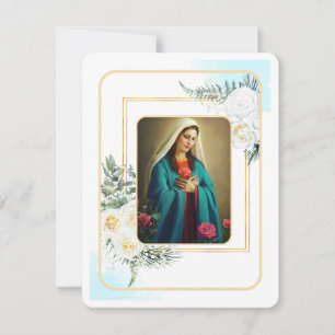 Virgin Mary Catholic Funeral Memorial Holy Card