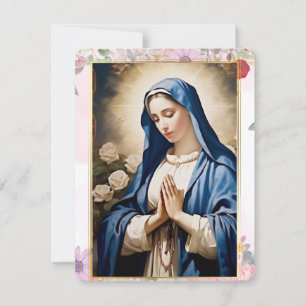 Virgin Mary Catholic Funeral Memorial Holy Card
