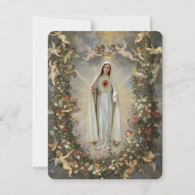 Virgin Mary Catholic Funeral Memorial Holy Card (Front)