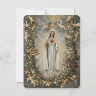 Virgin Mary Catholic Funeral Memorial Holy Card