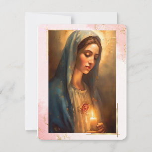Virgin Mary Catholic Funeral Memorial Holy Card