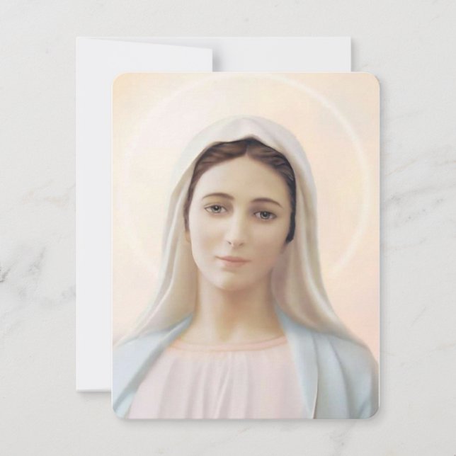 Virgin Mary Catholic Funeral Memorial Holy Card (Front)