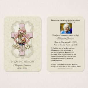 Virgin Mary Catholic Funeral Memorial Prayer Card
