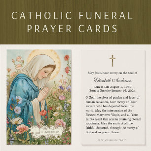 Virgin Mary Catholic Funeral Photo Holy Card -