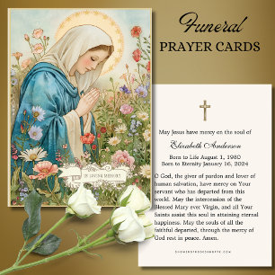 Virgin Mary Catholic Funeral Photo Holy Card -