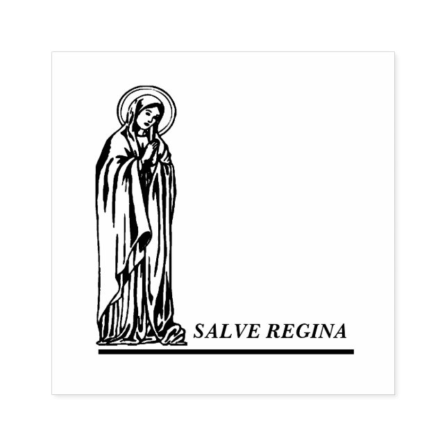 Virgin Mary Catholic Religious Blessed Mother Rubber Stamp (Imprint)