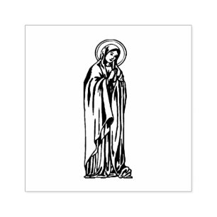 Virgin Mary Catholic Religious Blessed Mother Rubber Stamp