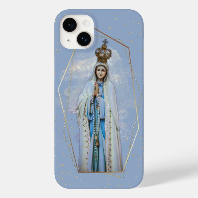 Virgin Mary Catholic Sky Blue & Gold Case-Mate iPhone Case (Back)