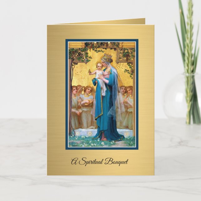 Virgin Mary Catholic Spiritual Bouquet Prayer Card (Front)