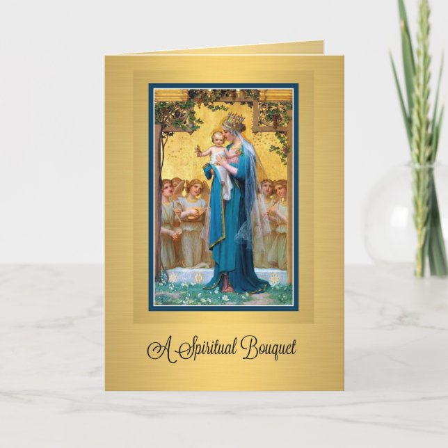Virgin Mary Catholic Spiritual Bouquet Prayer Card (Front)