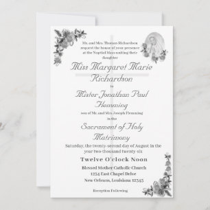 Virgin Mary Catholic Wedding Invitation