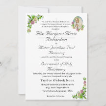 Virgin Mary Catholic Wedding Invitation
