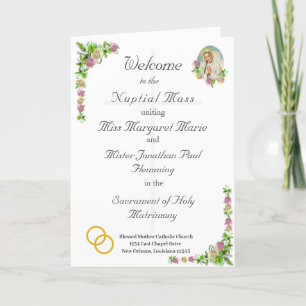 Virgin Mary Catholic Wedding Program Programme