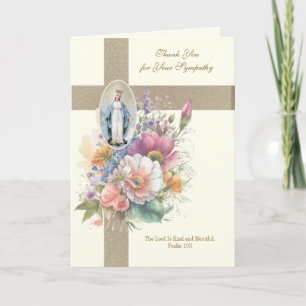 Virgin Mary Condolence Funeral Thank you Card