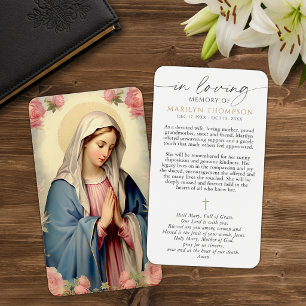 Virgin Mary Cross Sympathy Prayer Card